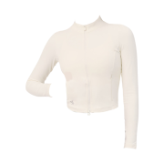 (W) Xexymix Slim-Fit Crop Zip-Up Jacket Cream Veil