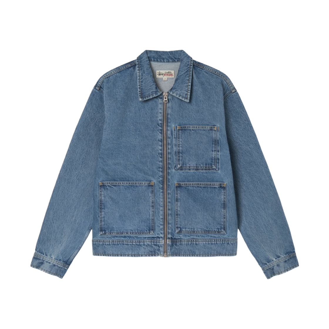 스투시 데님 집 워크 자켓 워시드 블루(Stussy Denim Zip Work Jacket Washed Blue)