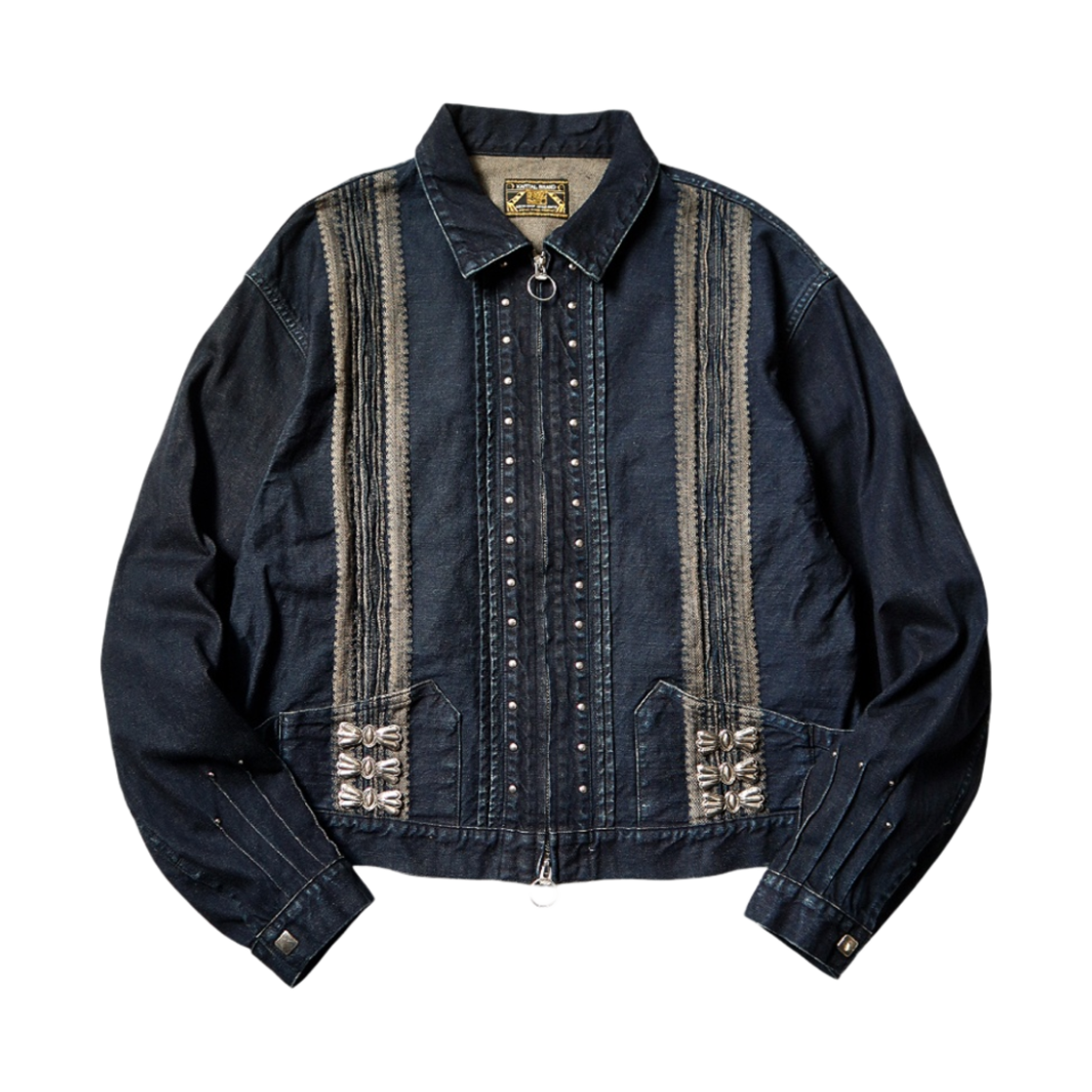 캐피탈 12온즈 야가수리 자카드 데님 치마요 드리즐러 자켓 인디고(Kapital 12 oz. Yagasuri Jacquard Denim Chimayo Drizzler Jacket Indigo)
