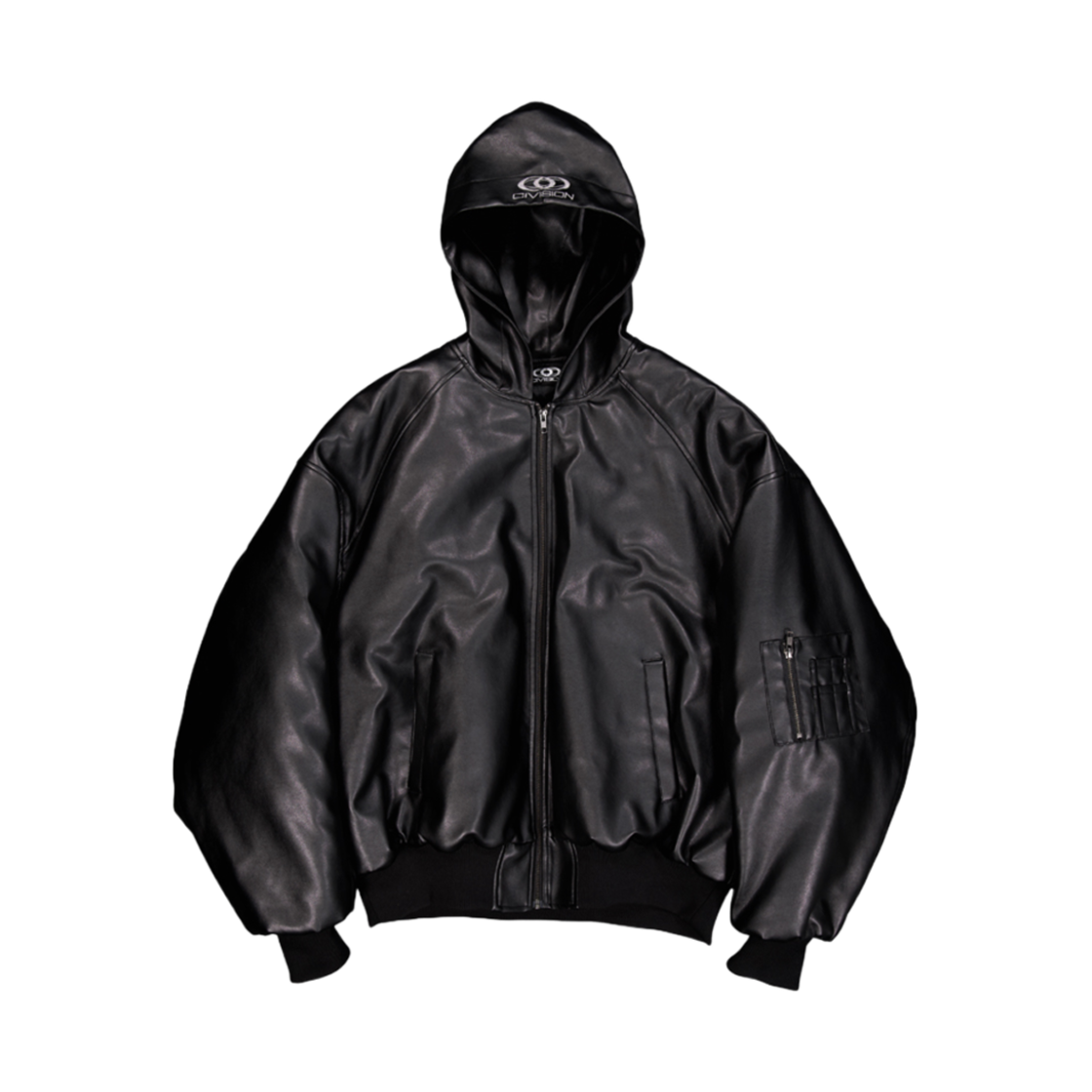 씨비전 바이 씨에스씨 후디드 아티피셜 레더 봄버 자켓(Civision by CSC Hooded Artificial Leather Bomber Jacket)