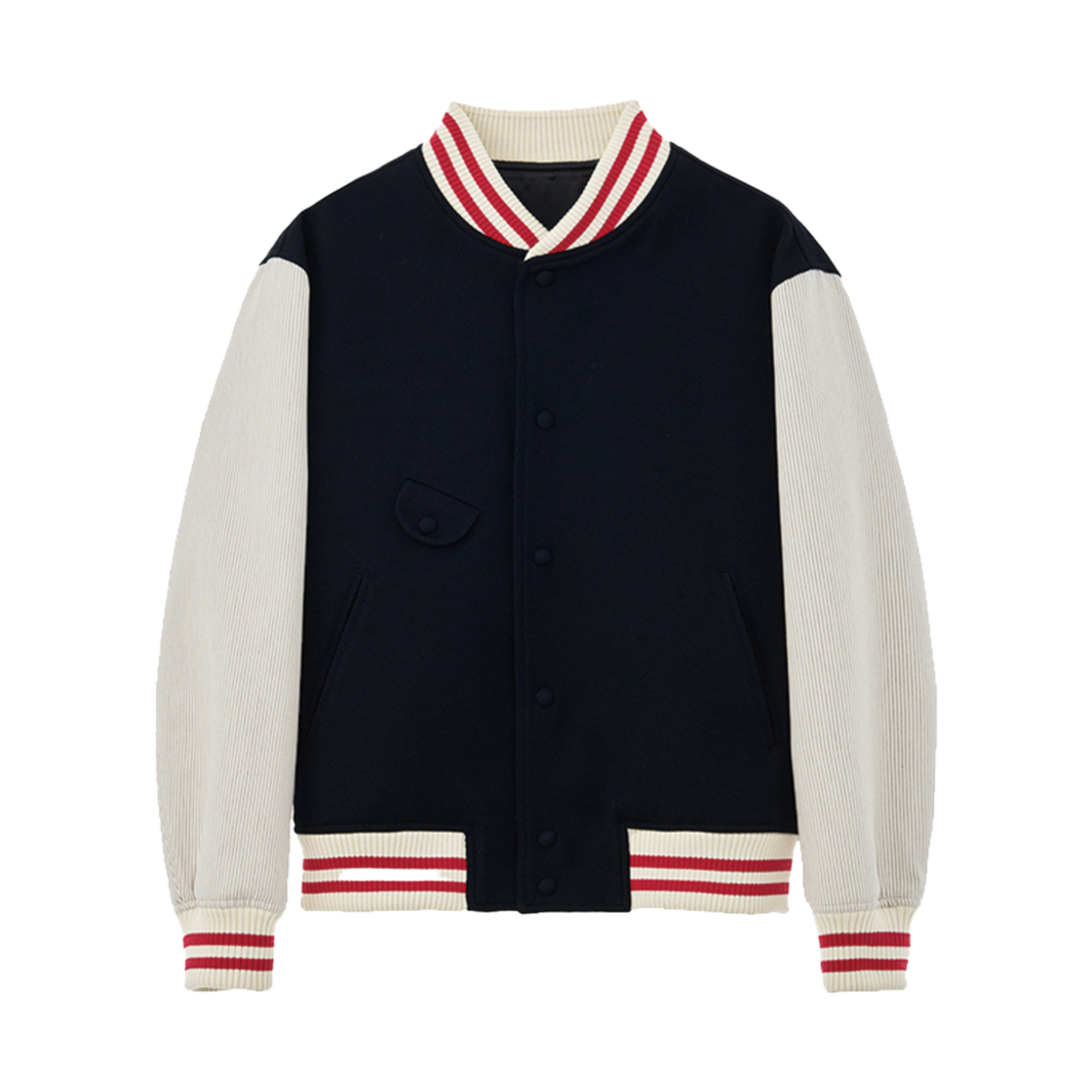 에스티유 엠브로더리 울 스트라이프 바시티 네이비(STU Embroidery Wool Stripe Varsity Navy)