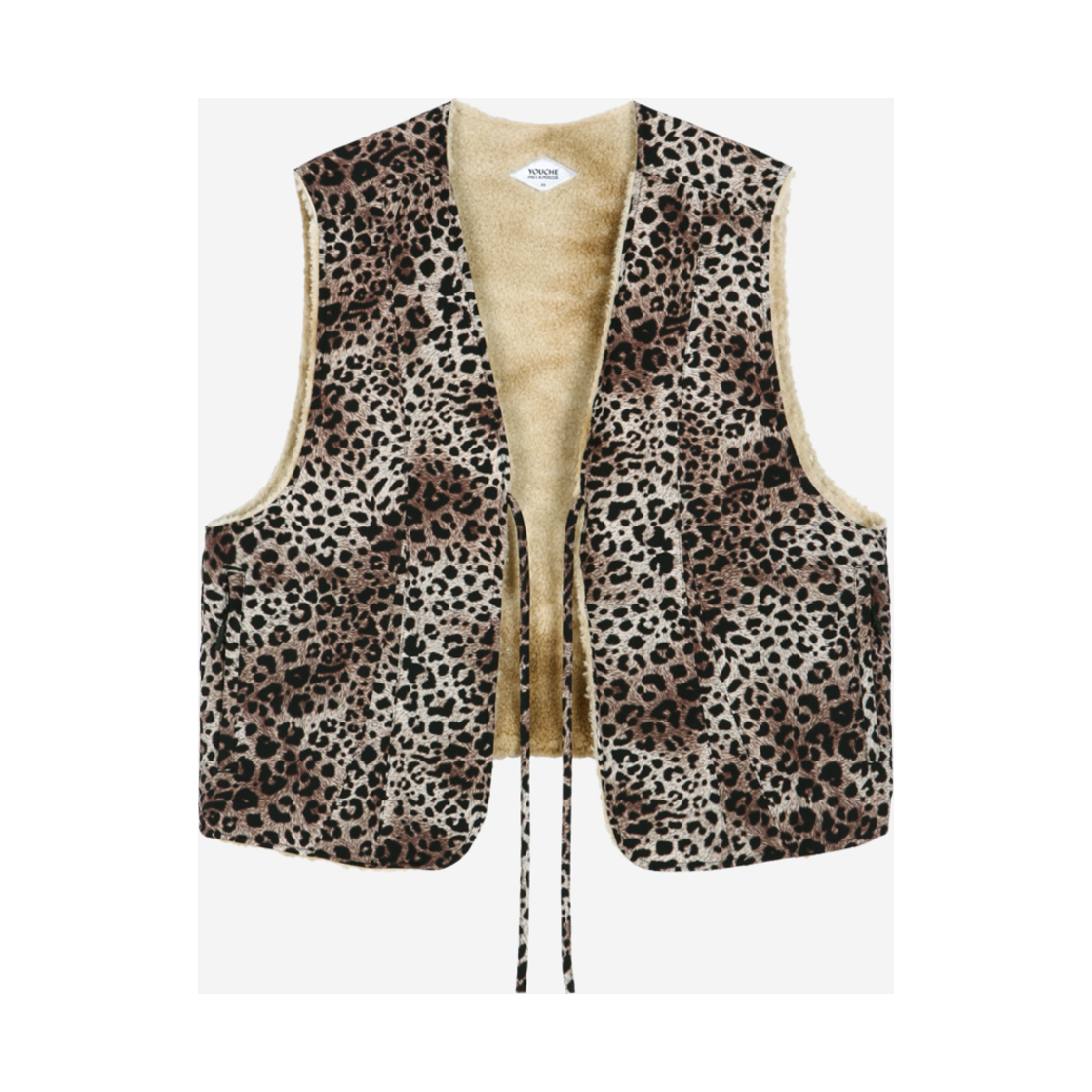 YPA23PFVELE Youche GV Sherpa Vest Leopard