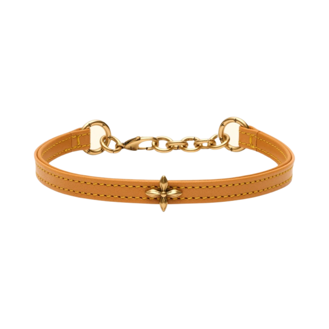 BLT01F (W) SMFK Compass Cross Leather Chocker Cheese