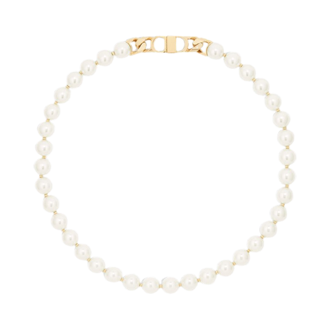 디올 CD 펄스 네클리스 화이트 크리스탈 펄스 앤 골드 피니쉬 브라스(Dior CD Pearls Necklace White Crystal Pearls and Gold Finish Brass)