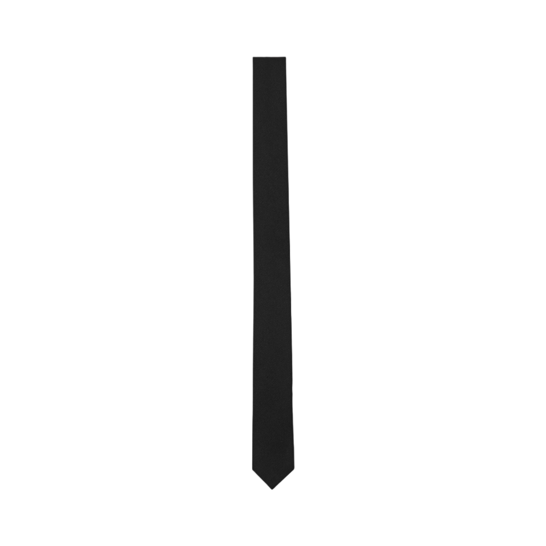 생로랑 시그니쳐 이브닝 스키니 타이 블랙 실크 그로그랭 블랙(Saint Laurent Signature Evening Skinny Tie In Black Silk Grosgrain Black)