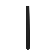 Saint Laurent Signature Evening Skinny Tie In Black Silk Grosgrain Black