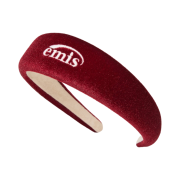 (W) Emis Glitter Velvet Hairband Red