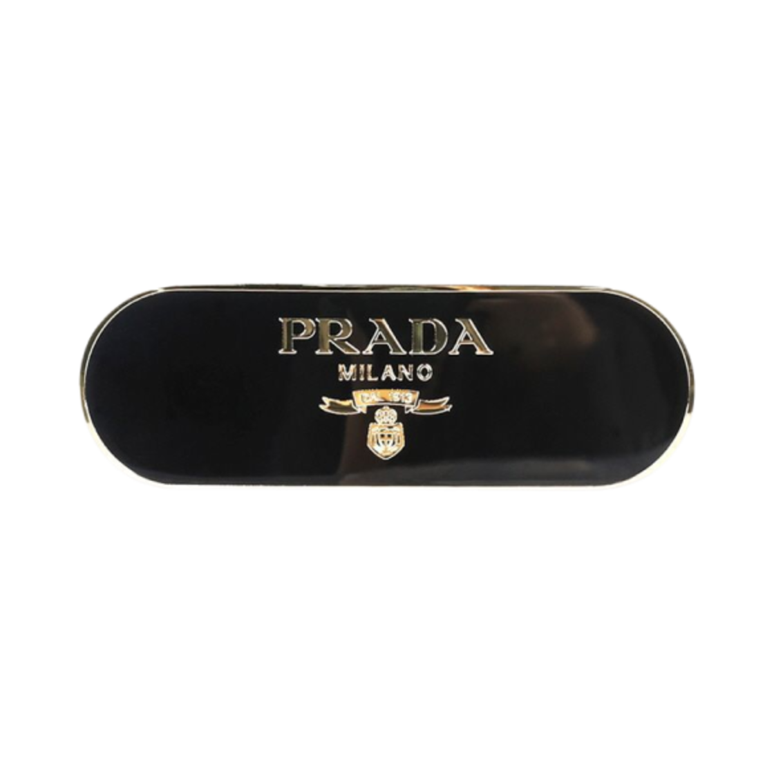 1IF022-2BA6-F0632 (W) Prada Metal Hair Clip Black