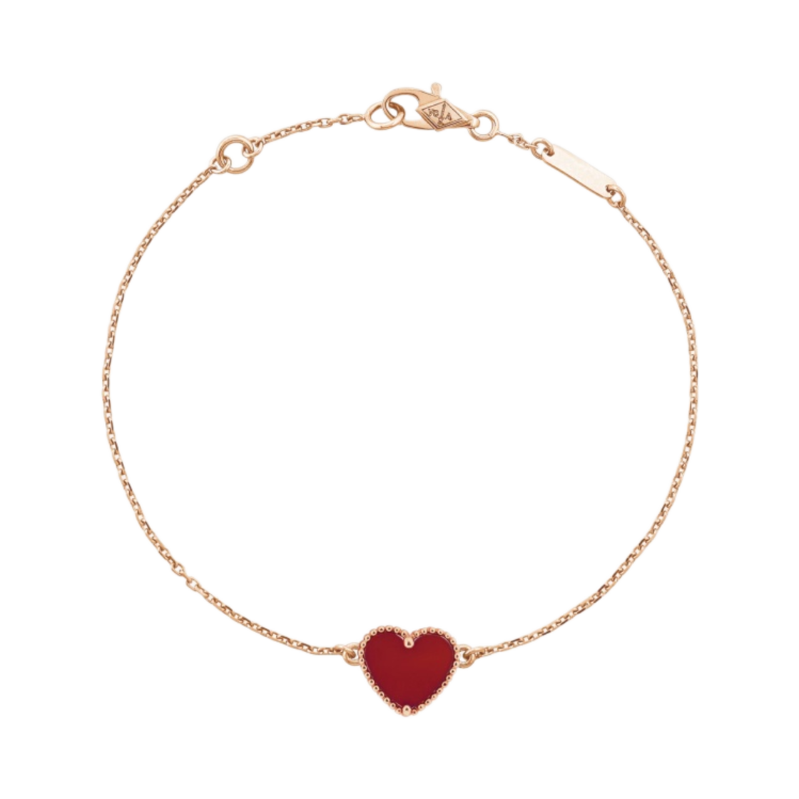 (W) 반 클리프 & 아펠 스위트 알함브라 하트 브레이슬릿 로즈 골드 커넬리언((W) Van Cleef & Arpels Sweet Alhambra Heart Bracelet Rose Gold Carnelian)