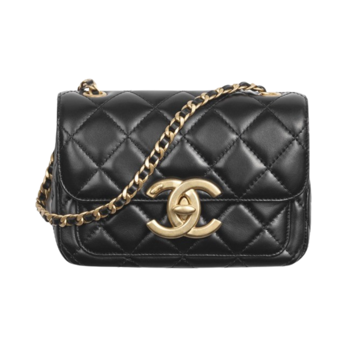 샤넬 미니 플랩백 램스킨 & 골드 메탈 블랙(Chanel Mini Flap Bag Lambskin & Gold Black) - 1