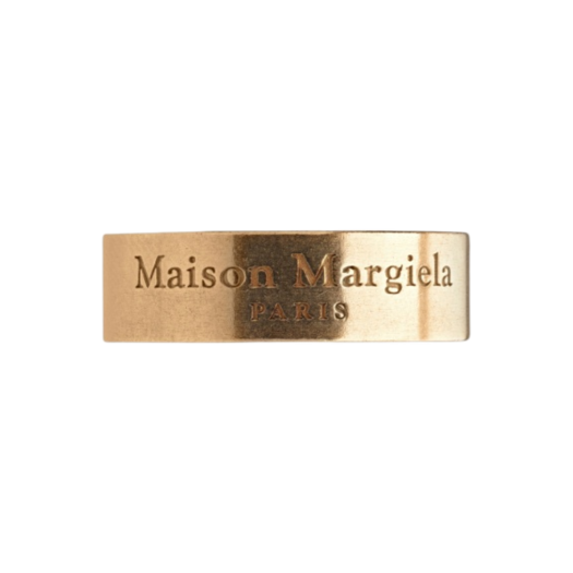 Maison Margiela Logo Ring Tumbled Yellow Gold