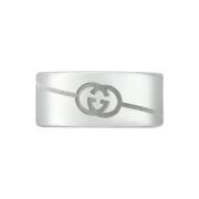 Gucci Diagonal Interlocking G Wide Ring 925 Sterling Silver