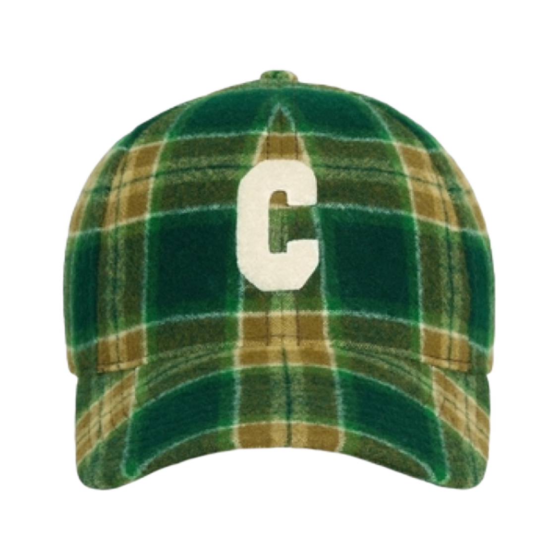 셀린느 체크 울 이니셜 스냅백 캡 버트 카키 끄레(Celine Initial Snapback Cap in Checked Wool Vert Khaki Craie) - 1