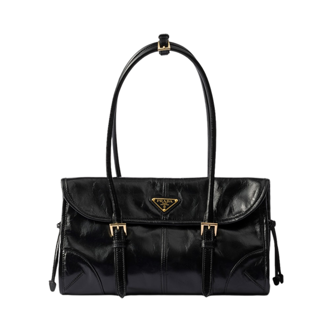 프라다  미디움 레더 숄더백 블랙(Prada Medium Leather Shoulder Bag Black)