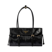 Prada Medium Leather Shoulder Bag Black