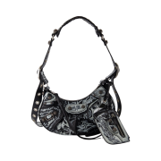 Balenciaga Graffiti Arena Lambskin Le Cagole XS Shoulder Bag Black