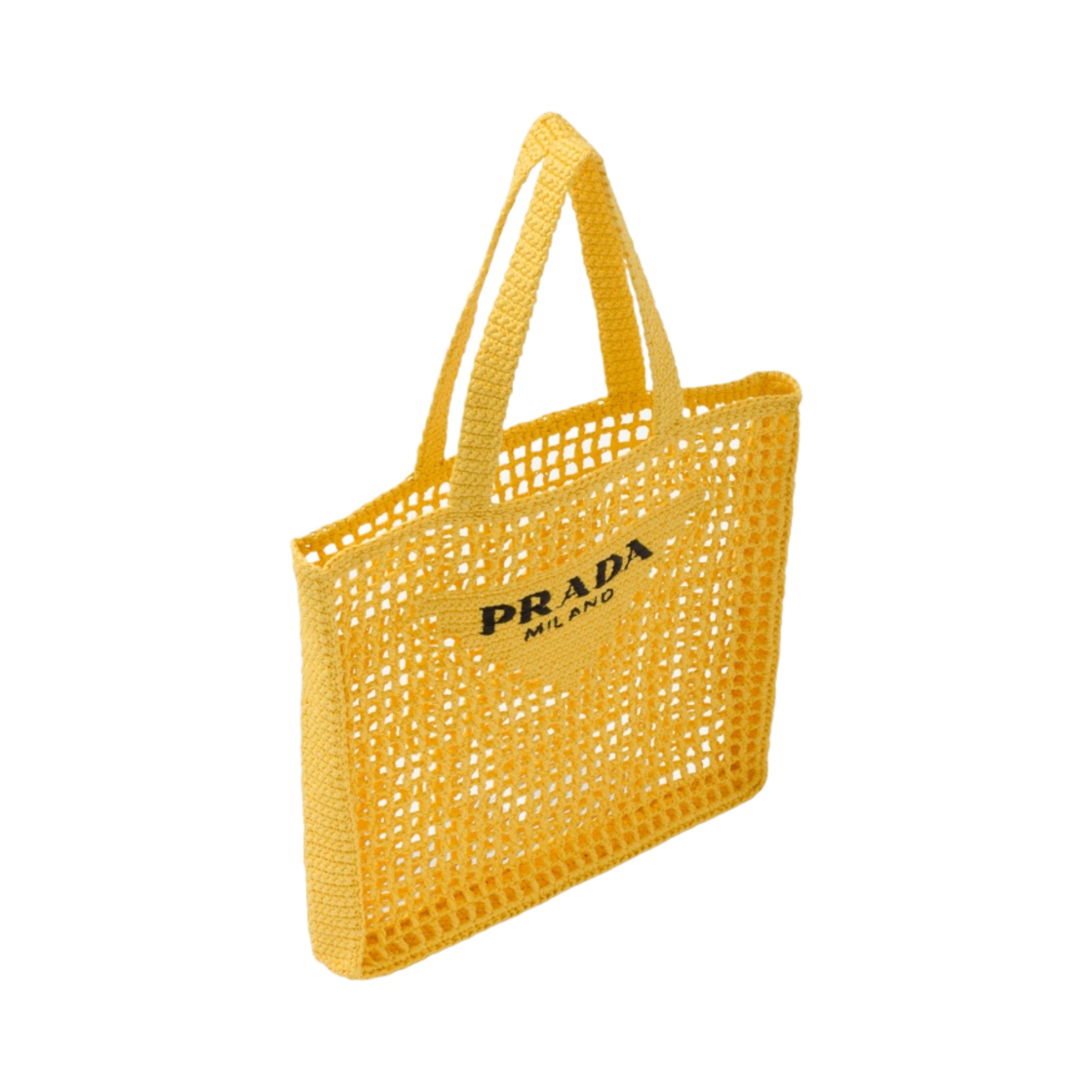 프라다 크로쉐 토트백 로고 옐로우(Prada Crochet Tote Bag Logo Yellow) - 2