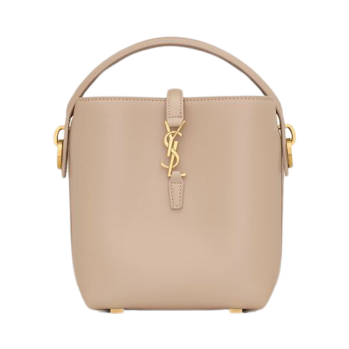 765870-2R20W-2721 Saint Laurent Le 37 Mini In Shiny Leather Dark Beige
