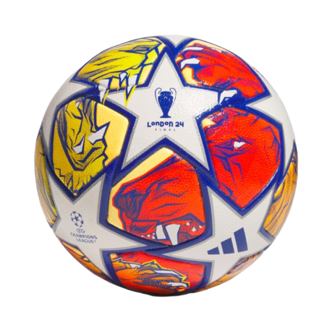 아디다스 UCL 컴피티션 23/24 녹아웃 볼 화이트 글로우 블루 플래쉬 오렌지(Adidas UCL Competition 23/24 Knockout Ball White Glow Blue Flash Orange)