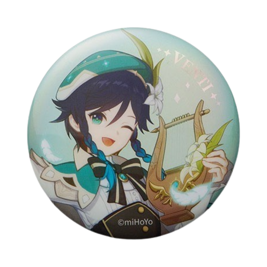 원신 캔뱃지 아트 테마 바람의 시인 벤티(Genshin Badge Character Art Theme Windborne Bard Venti)