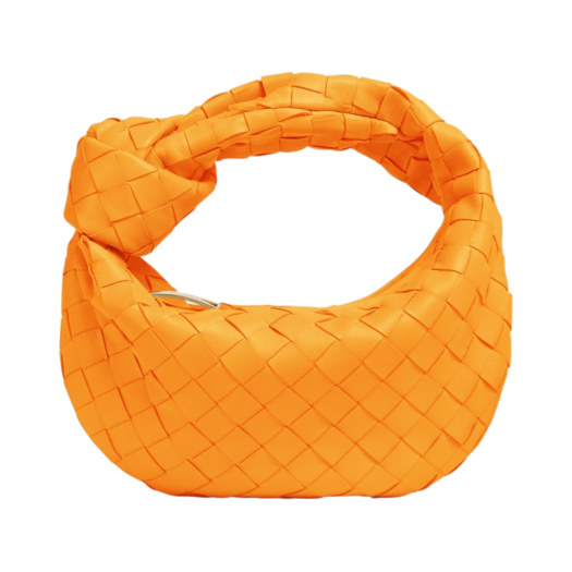 Bottega Veneta Mini Leather Jodie Tangerine