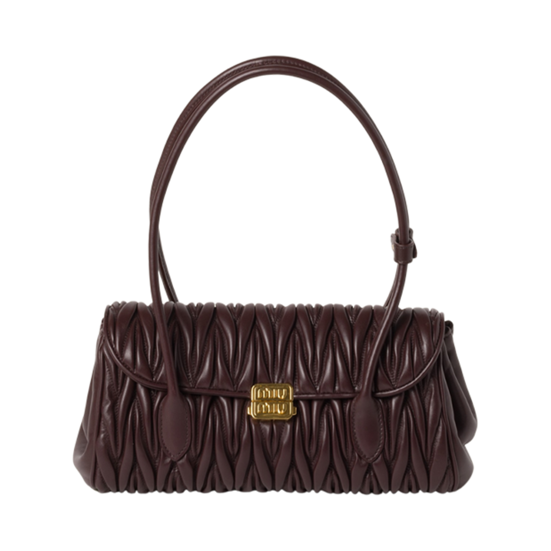 미우 미우 마테라쎄 나파 레더 숄더백 브라운(Miu Miu Matelasse Nappa Leather Shoulder Bag Brown) - 1