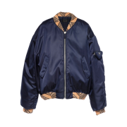 Prada Oversized Re-Nylon and Knit Bomber Jacket Navy