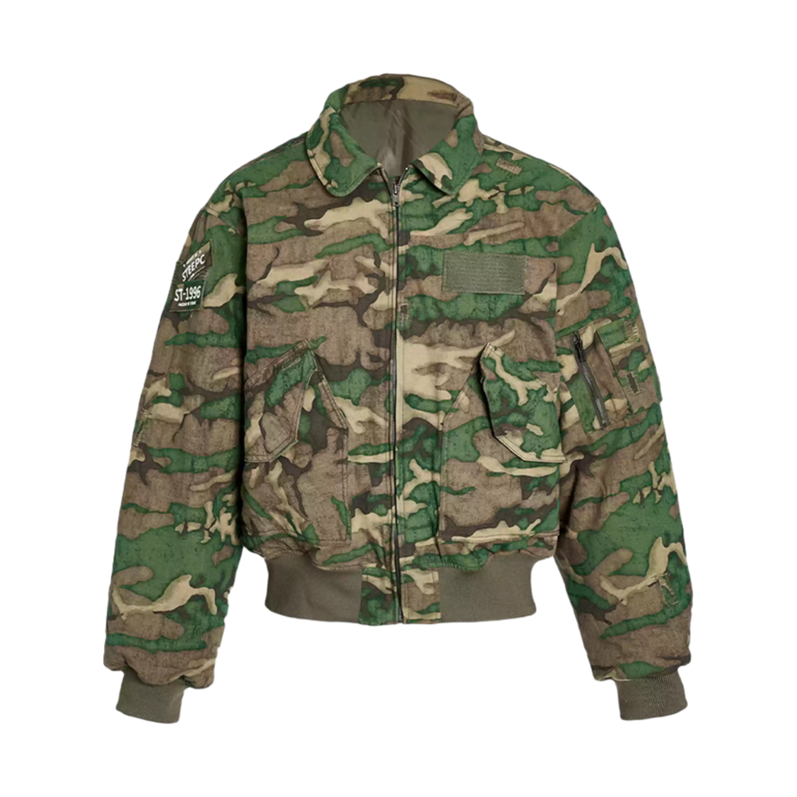 스팁 Grenade 카모플라쥬 MA2 봄버 카키(STEEPC Grenade Camouflage MA2 Bomber Jumper Khaki)