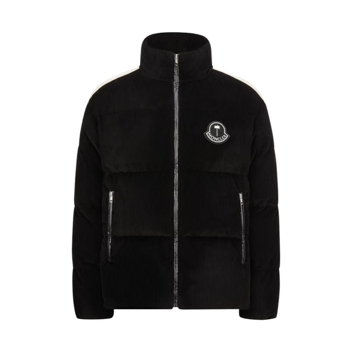 몽클레르 x 팜 엔젤스 아브롤호스 코듀로이 쇼트 다운 자켓 블랙 - 24FW(Moncler x Palm Angels Abrolhos Corduroy Short Down Jacket Black - 24FW)