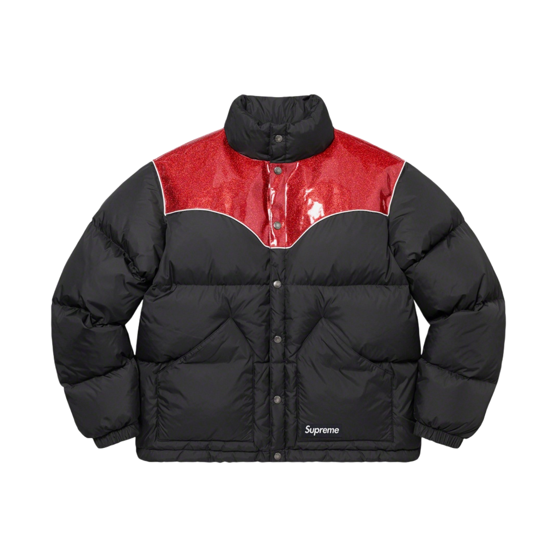 슈프림 글리터 요크 다운 퍼퍼 자켓 블랙 - 22FW(Supreme Glitter Yoke Down Puffer Jacket Black - 22FW) - 1
