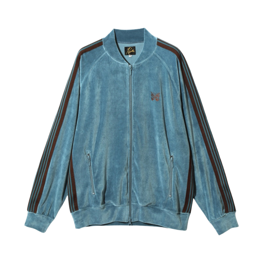 니들스 R.C. 트랙 자켓 벨루어 블루 그레이(Needles R.C. Track Jacket Velour Blue Grey)