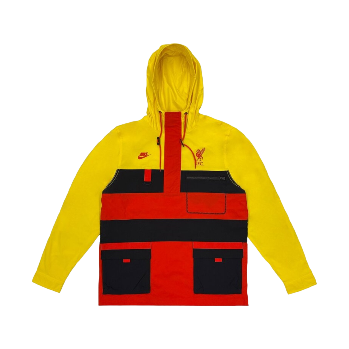 DD9714-703 Nike Liverpool FC NSW Hype Hike Woven Jacket Yellow Rush Red