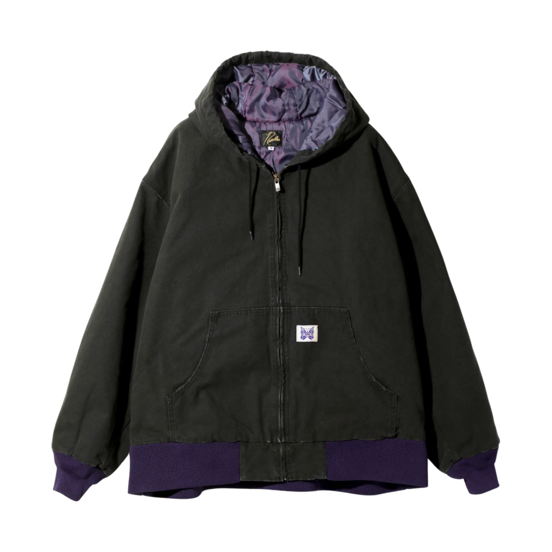 니들스 지퍼 워크 후디 11온즈 코튼 옥스포드 블랙(Needles Zipped Work Hoody 11oz Cotton Oxford Black) - 1