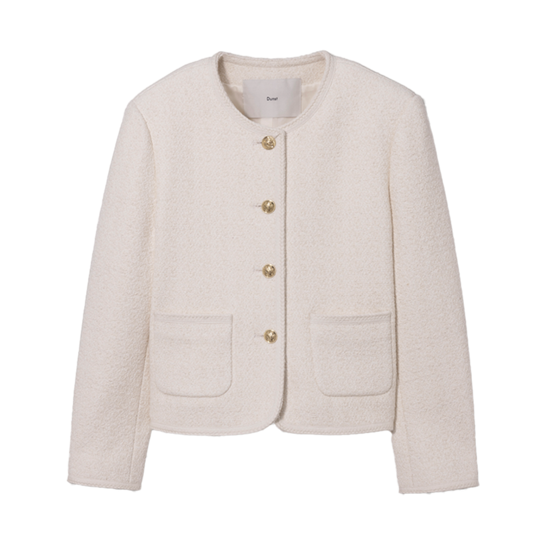 UDJA5A205CR Dunst Classic Boucle Tweed Jacket Cream