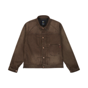 RYUL+WAI: Denim Raglan Sleeve Work Jacket Brown