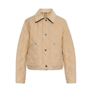 (W) Burberry Diamond Quilted Lanford Jacket Beige