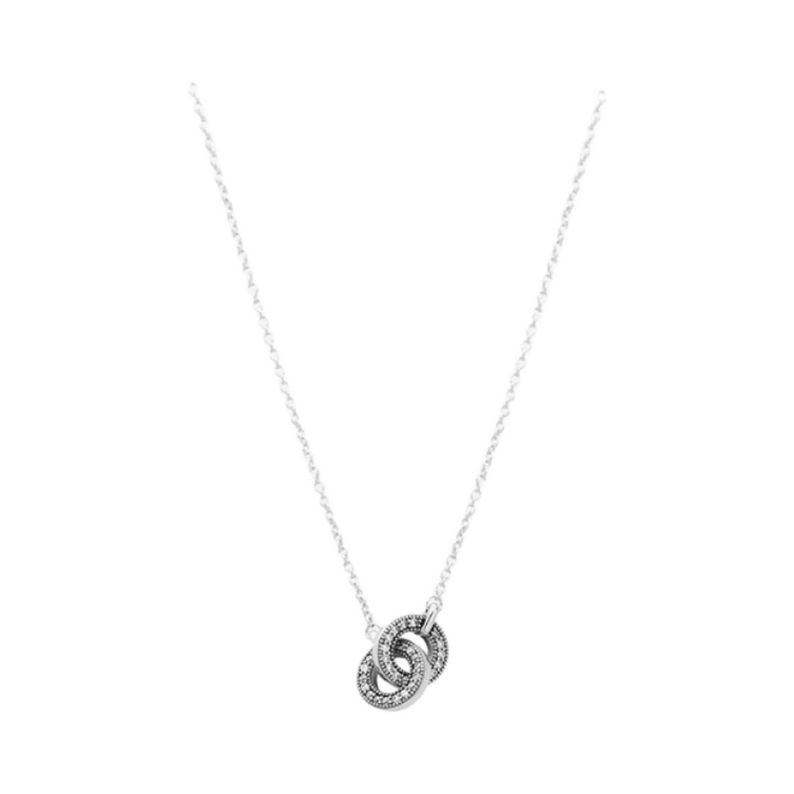 392736C01 (W) Pandora Signature Intertwined Pave Pendant Necklace Sterling Silver Clear