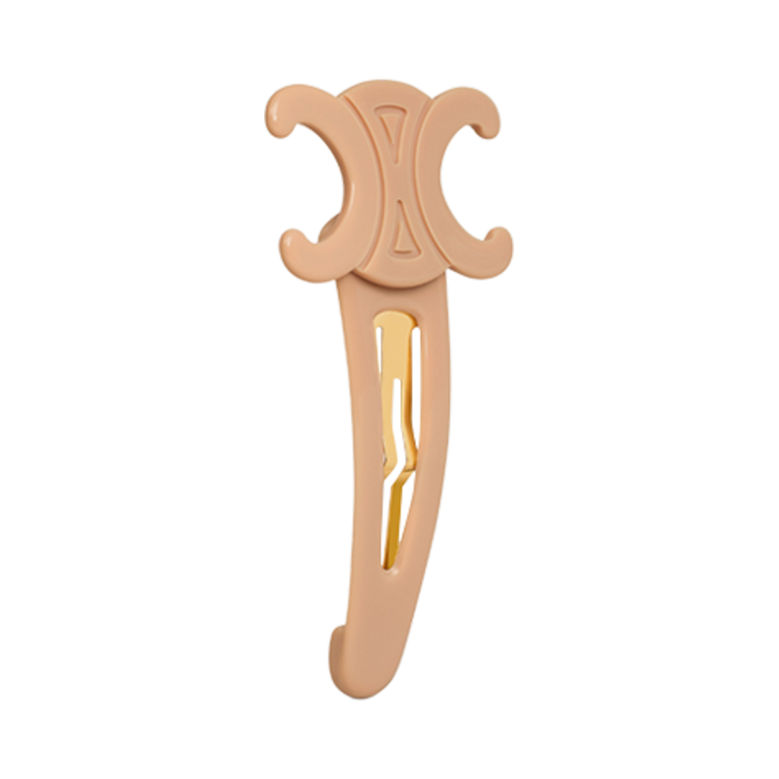 (W) 셀린느 라지 스냅 헤어 클립 아세테이트 앤 스틸 누드 골드((W) Celine Large Snap Hair Clip in Acetate and Steel Nude Gold) - 2