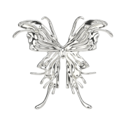 (W) Yvmin Ripple Liquefied Butterfly Hair Clip Silver
