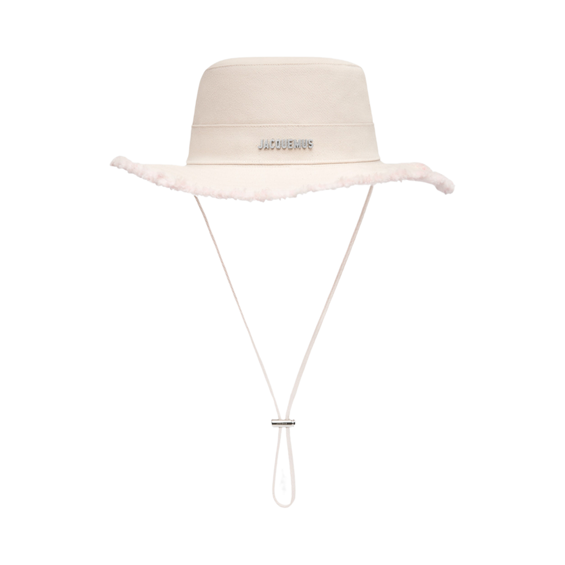 (W) 자크뮈스 르 밥 아티초크 프레이드 익스페디션 햇 오프 화이트 레드 스트라이프((W) Jacquemus Le Bob Artichaut Frayed Expedition Hat Off White Red Stripes) - 1