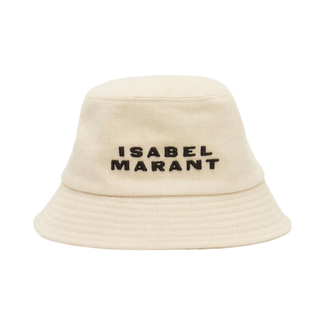 CU001XFA-A2C08A-ECBK (W) Isabel Marant Haley Embroidered Bucket Hat with Logo Ecru Black - 23FW