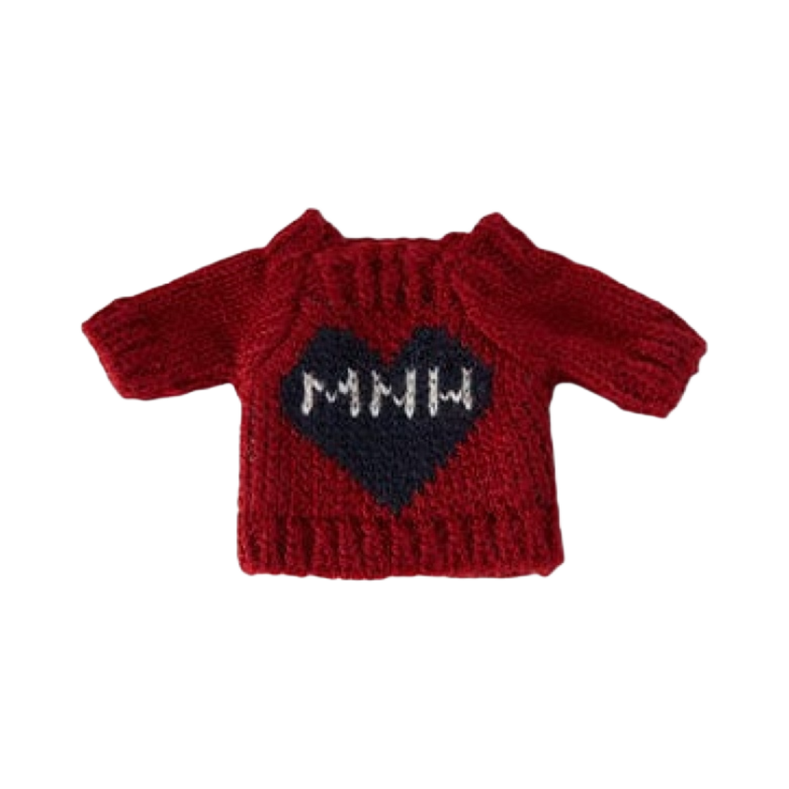 모남희 하트 니트 인형 키링 옷 레드(Monamhee Heart Knit Doll Keyring Outfit Red)
