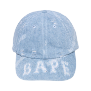 BAPE Denim Distressed Logo Cap Light Indigo