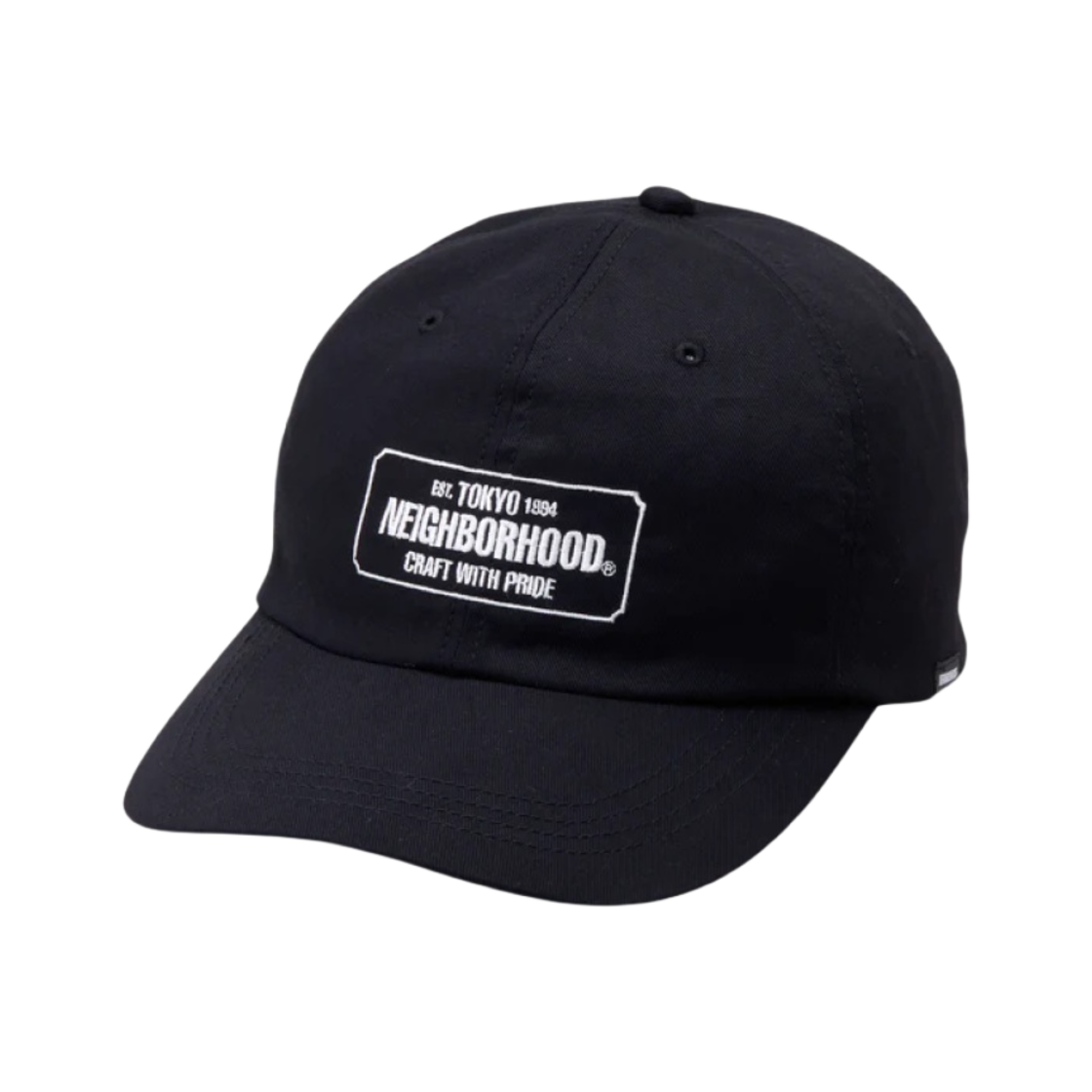 241YGNH-HT03 Neighborhood Embroidered Logo Patch Cotton Twill Dad Cap Black