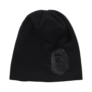 BAPE Crystal Stone Ape Head Knit Cap Black - Ginza Store Exclusive