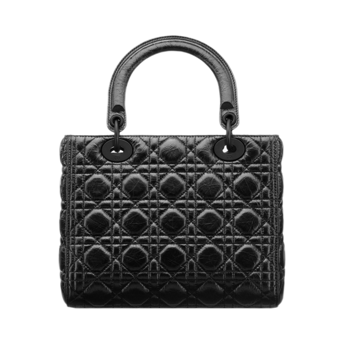 디올 미디움 레이디 백 크링클 까나쥬 카프스킨 블랙(Dior Medium Lady Bag Crinkled Cannage Calfskin Black) - 5