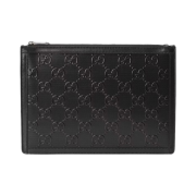 Gucci GG Embossed Leather Pouch Black