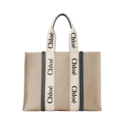 Chloe Large Woody Tote Bag White Blue