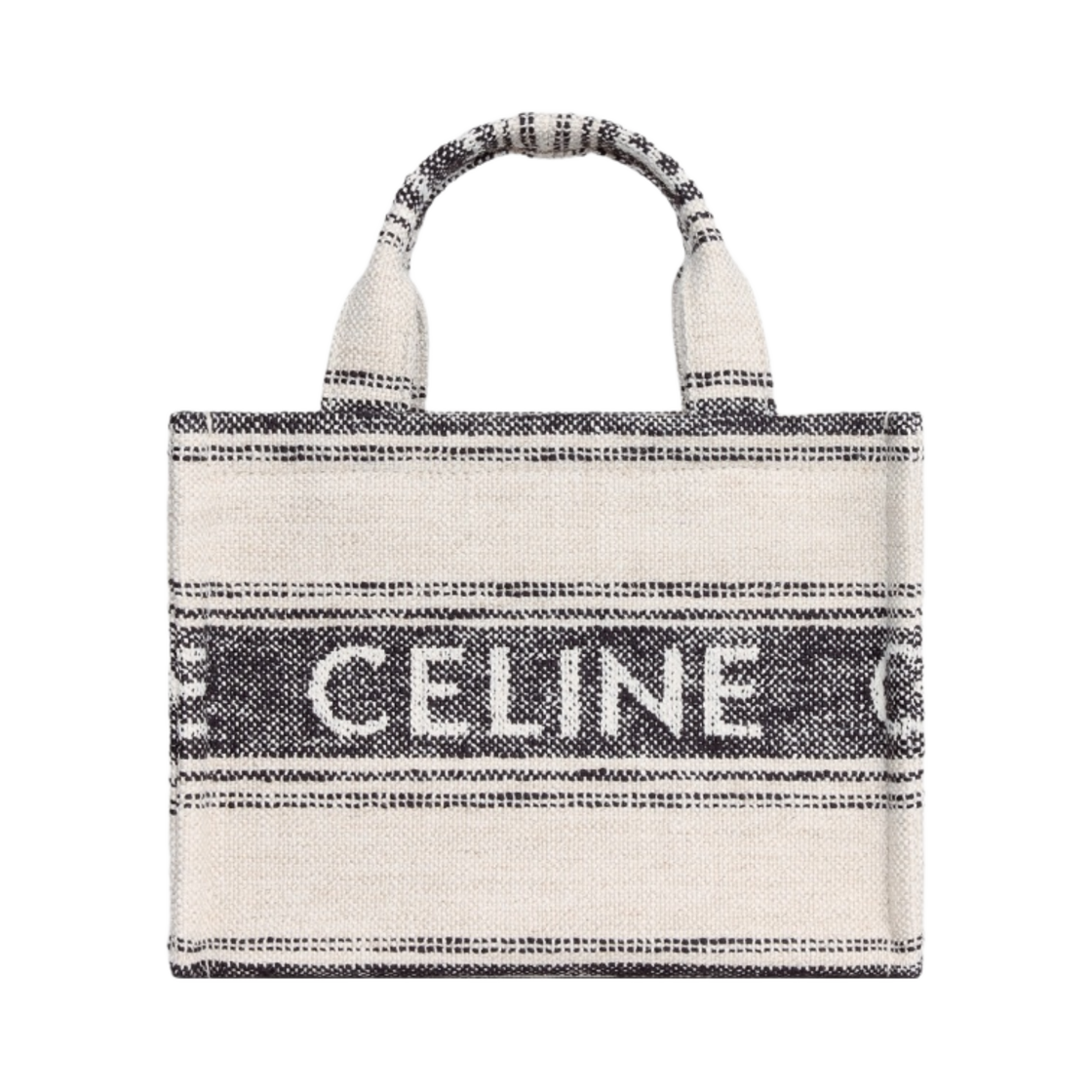 셀린느 자카드 스트라이프 텍스타일 스몰 카바스 타이스 화이트 블랙(Celine Small Cabas Thais in Striped Textile with Celine Jacquard White Black) - 1