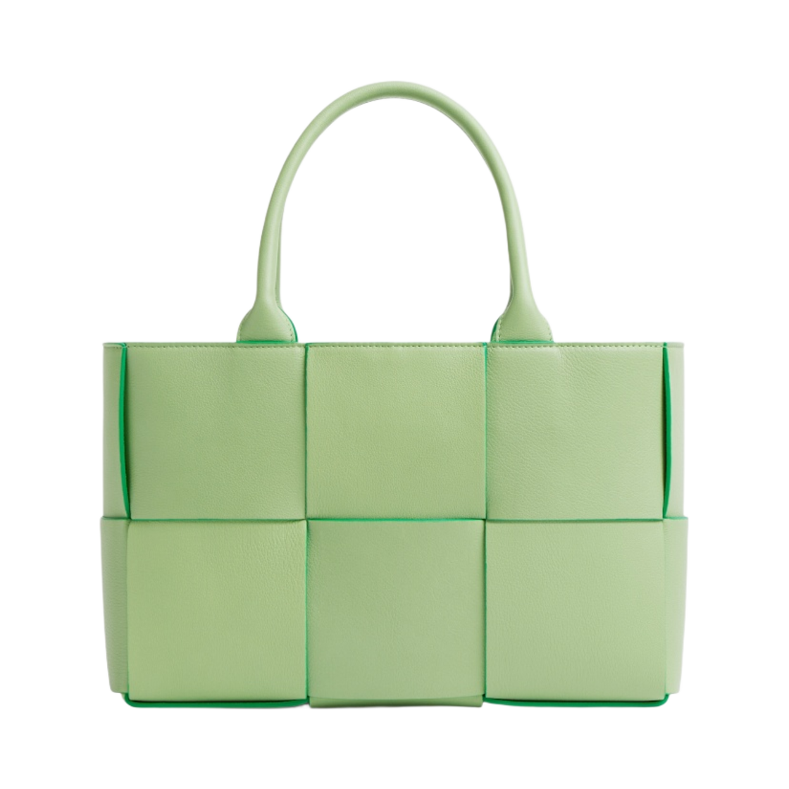 보테가 베네타 스몰 아르코 그레인드 레더 토트백 피스타치오 패러킷